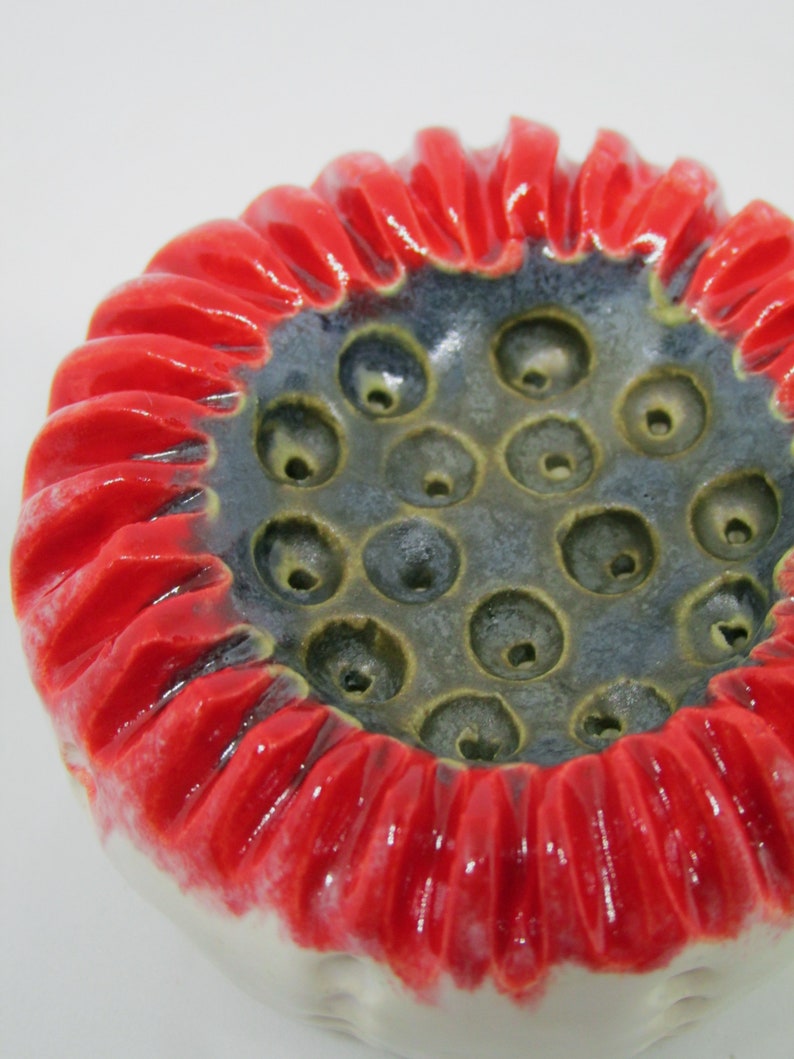 Ceramic fired organic wall piece or paperweight textured I call blueberry and cherries
