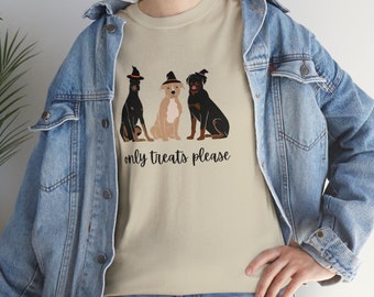 Halloween Pups - Pitbull/Doberman/German Shepard varied sayings - Unisex Heavy Cotton Tee