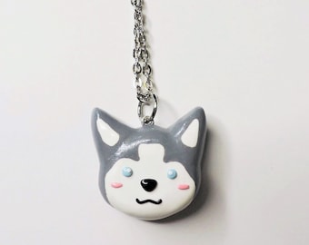 Cute Husky Clay Necklaces