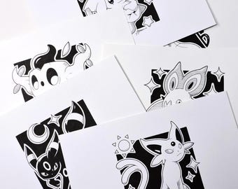 Inked Mons Art Prints - 5" x 7"