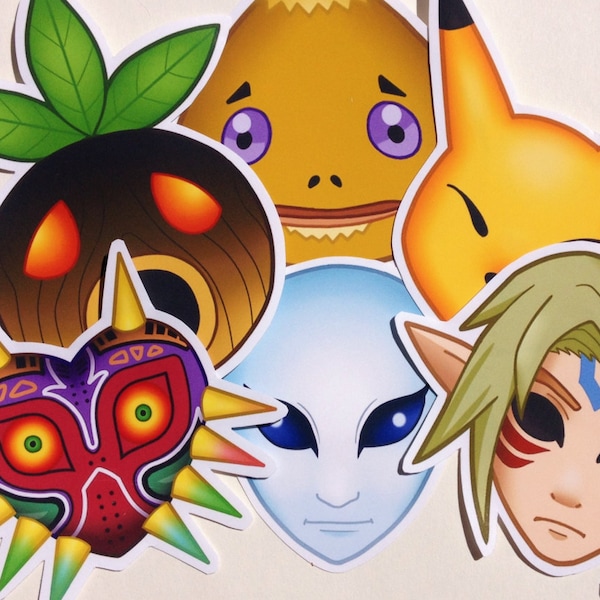 Paquete de 6 pegatinas de la colección Happy Mask