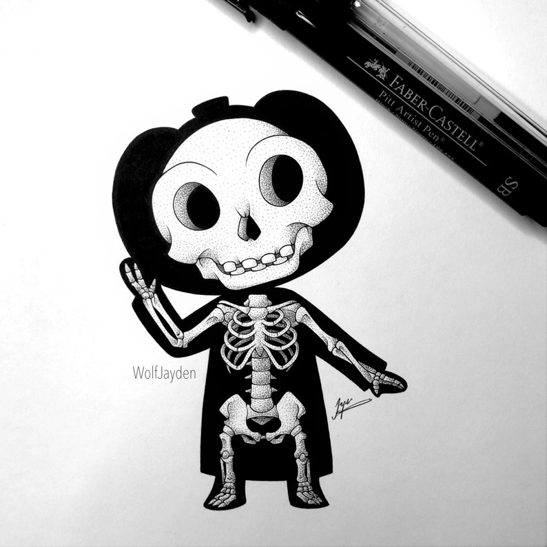 Skeleton Animal Crossing Print Original Video Game Art Print Etsy