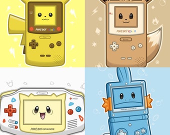 Poke Console Art Prints 5" x 7"