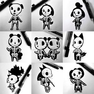 Skeleton Crossing Art Prints