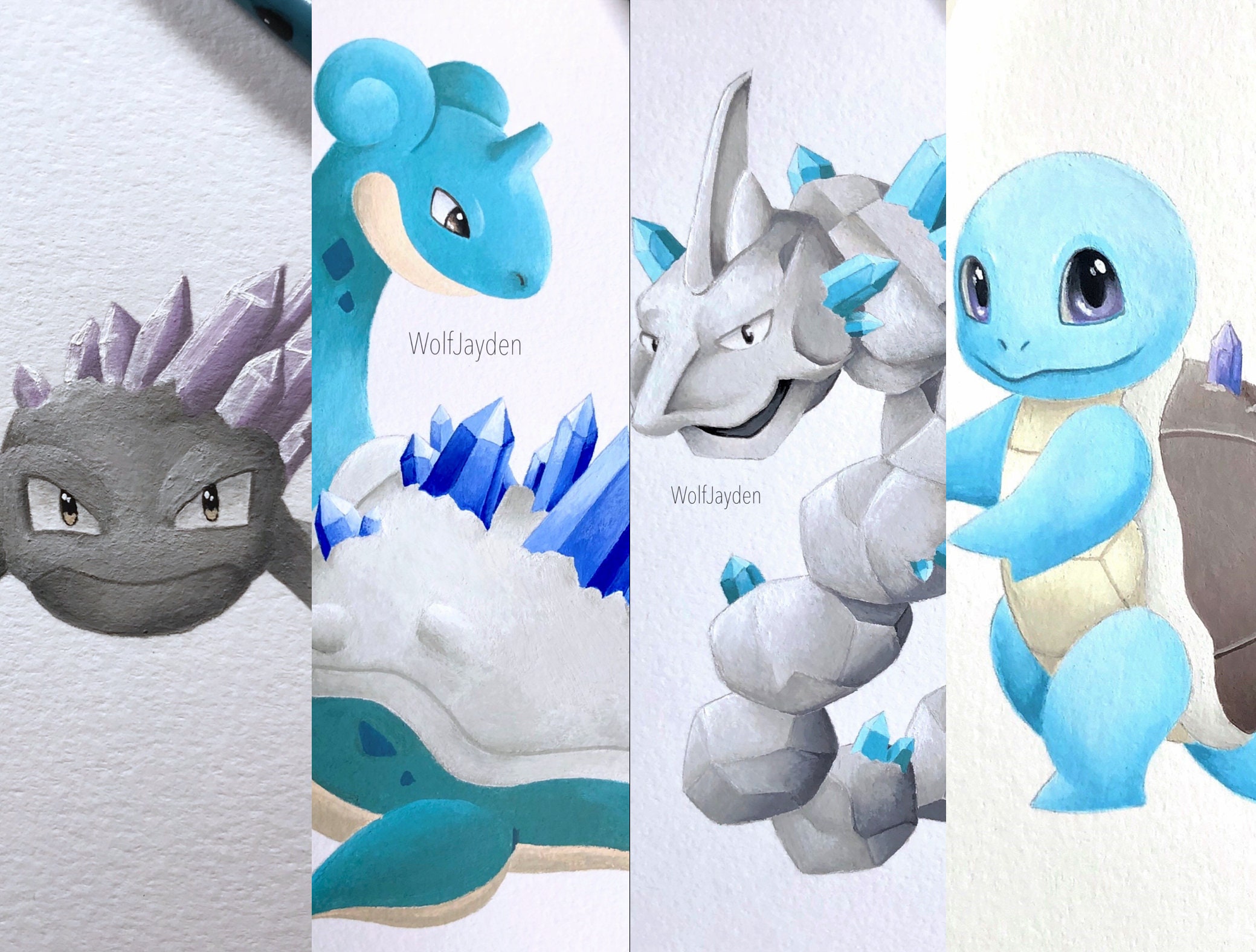 Crystal Pokemon Art Prints 5 X 7 Etsy