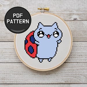Catbug Cross Stitch Perler Pattern