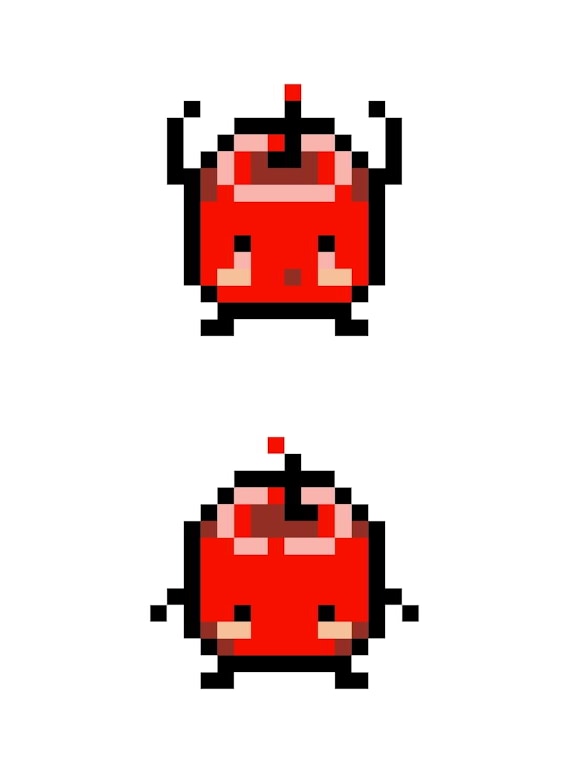 Stardew Valley Red Junimo Sprite Perler Cross Stitch Pattern (two