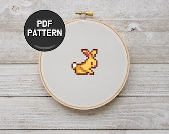 Stardew Valley Rabbit Cross Stitch Pattern
