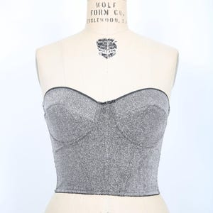 Vintage Gold Metallic Glitter Bustier Bra Top Party Festival Coachella Rock RocknRoll Concert Rockstar Streetwear