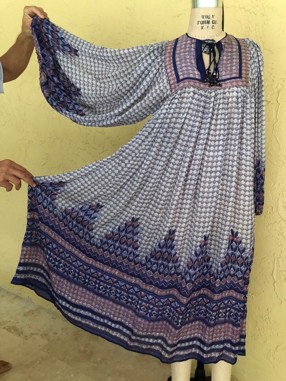 Vintage 70s Indian Dress Ritu Kumar I. Magnin Midi