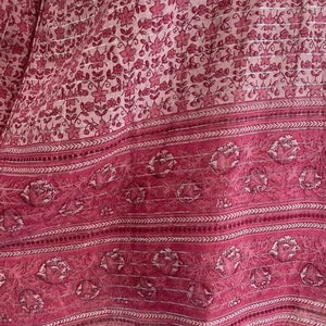 Vintage 70s Indian Barbie Pink Sheer Gauze Cotton 2 pc Matching Blouse Vest Block Print Paisley Floral Flower Boho Hippie Hippy Barbiecore image 9