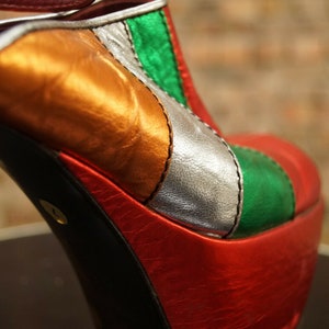 Vintage 70s Platform Sandals Pumps Clogs Red Silver Gold Green - Etsy