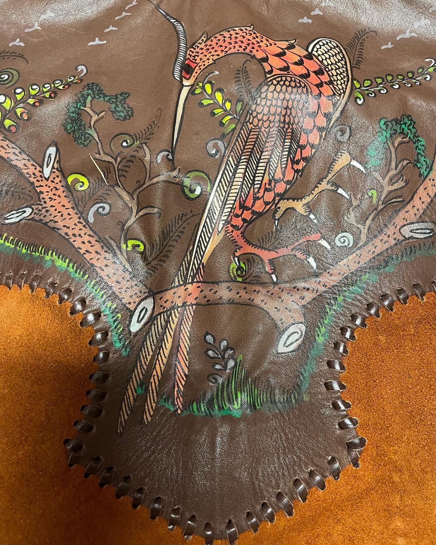 Vtg Char Jacket Shirt 70s Leather Suede Hand Painted Bird Whipstitch Patchwork Boho Hippie Festival Coachella - Etsy Vtg Char Jacket Shirt 70s Leather Suede Hand Painted Bird Whipstitch Patchwork Boho Hippie Festival Coachella - Etsy