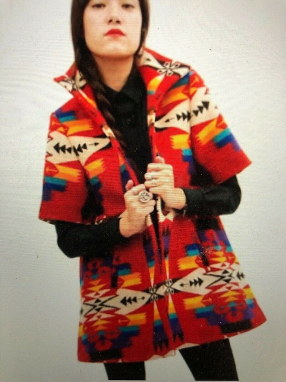 Pendleton Coat Jacket Overcoat Duster Red Opening… - image 5