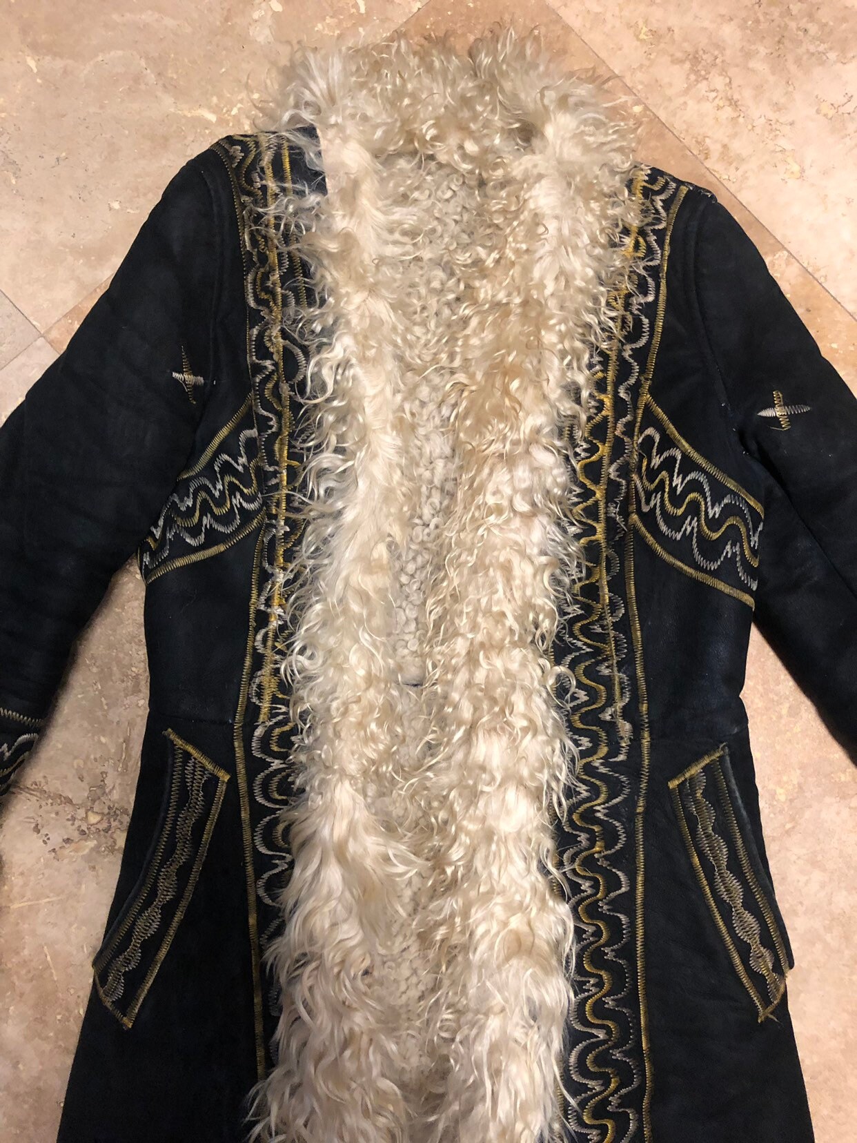 Vintage 70s Afghan Coat Sheepskin Shearling Fur Black with Etsy