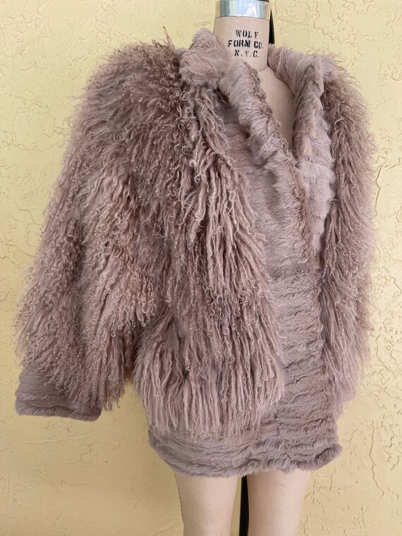 Vintage Mongolian Fur Coat Shaggy Fur Coat Glam R… - image 3