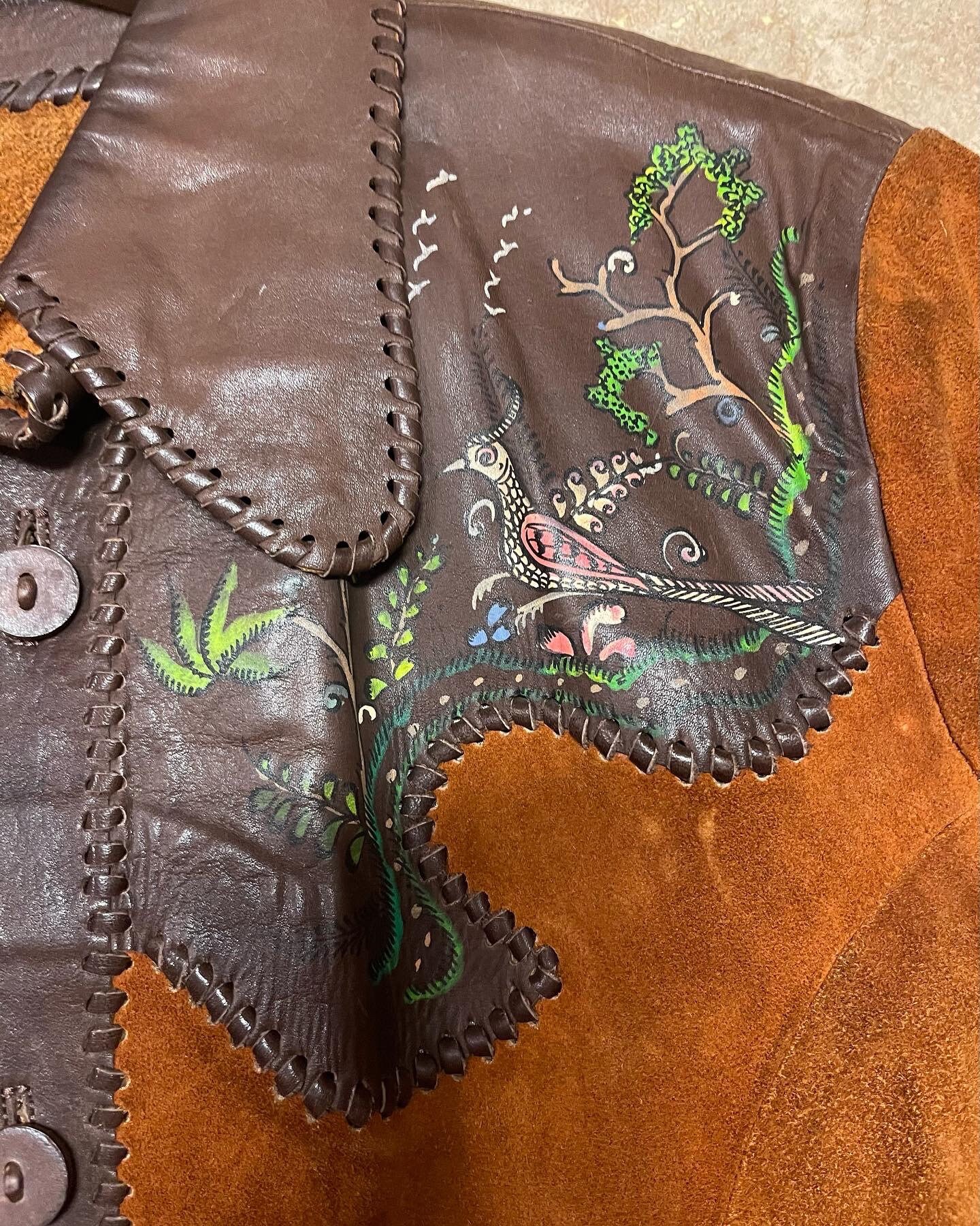 Vtg Char Jacket Shirt 70s Leather Suede Hand Painted Bird Whipstitch Patchwork Boho Hippie Festival Coachella - Etsy Vtg Char Jacket Shirt 70s Leather Suede Hand Painted Bird Whipstitch Patchwork Boho Hippie Festival Coachella - Etsy
