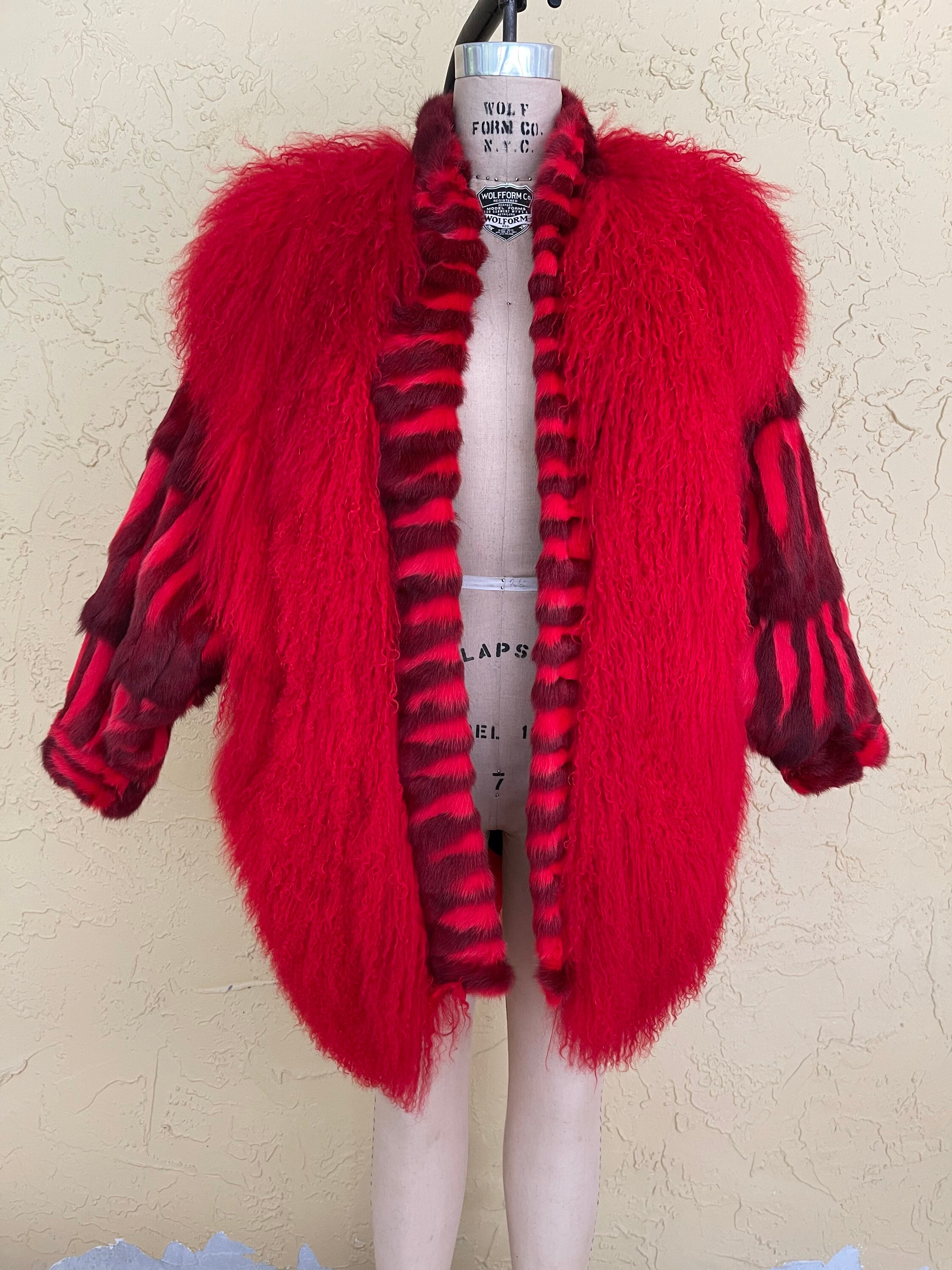 Red shaggy coat Clearance