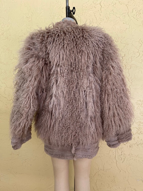 Vintage Mongolian Fur Coat Shaggy Fur Coat Glam R… - image 4