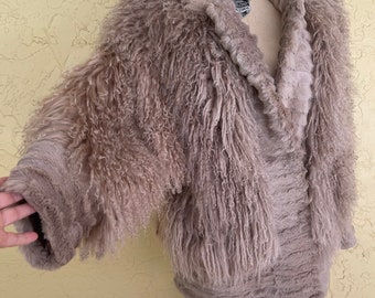 Vintage Mongolian Fur Coat Shaggy Fur Coat Glam Rock Boho Hippie Woodstock Hippy Bohemian