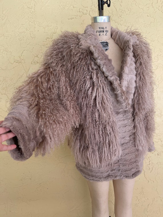 Vintage Mongolian Fur Coat Shaggy Fur Coat Glam R… - image 1