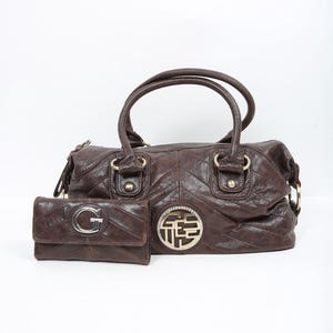 Brown Patchwork Handbag and Wallet
