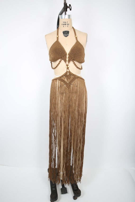 Macrame Artisian Handmade Dress Cover Up with Lon… - image 2
