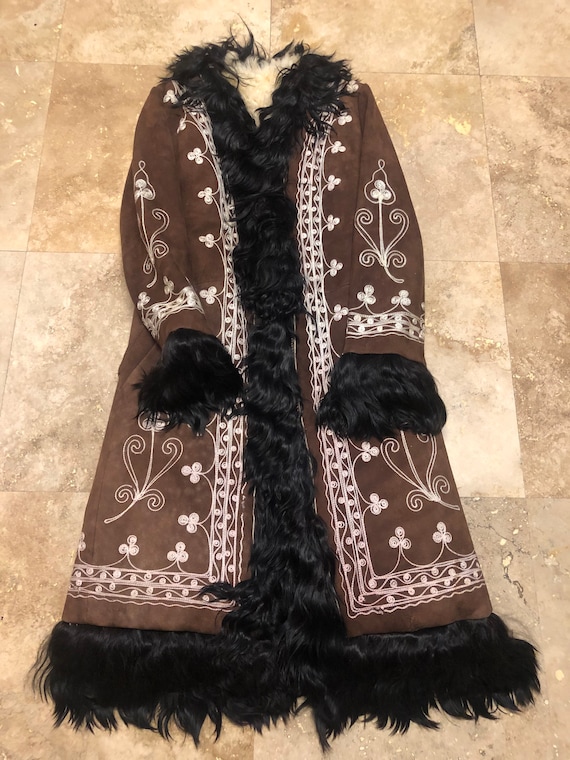 Vintage 70s Afghan Coat Brown Penny Lane Coat Shearli… Gem
