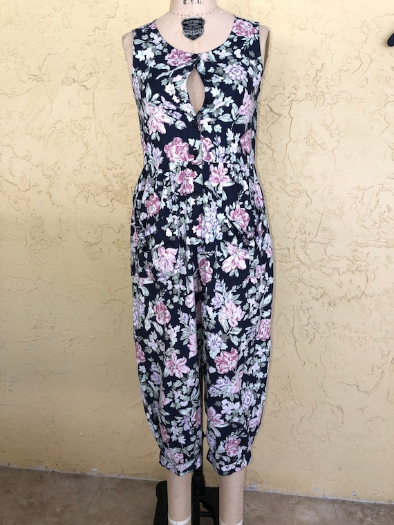 Vintage LAURA ASHLEY Jumpsuit Overalls Summer Flor