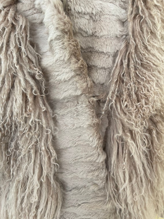 Vintage Mongolian Fur Coat Shaggy Fur Coat Glam R… - image 8