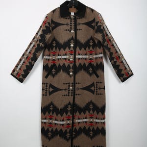 Pendleton Long Wool Coat Jacket Multi Color Aztec Southwestern Yellowstone Coat Winter Coat Blanket Coat