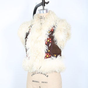 Penny Lane Vintage 70s Vest Embroidered Vest Gilet Ottoman 70s Afghan Vest Sheepskin Floral Almost Famous Folk Woodstock Hippy Boho Bohemian Bild 4