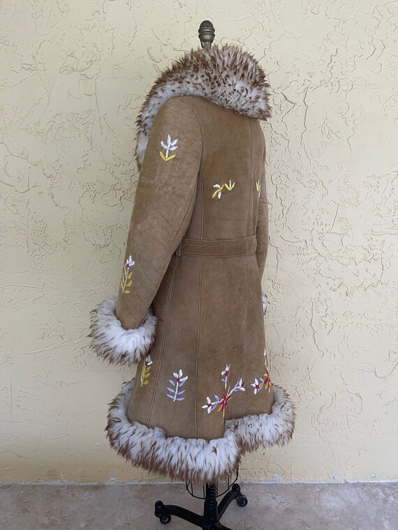 Vintage 70s Afghan Coat Jacket Shearling Sheepski… - image 4