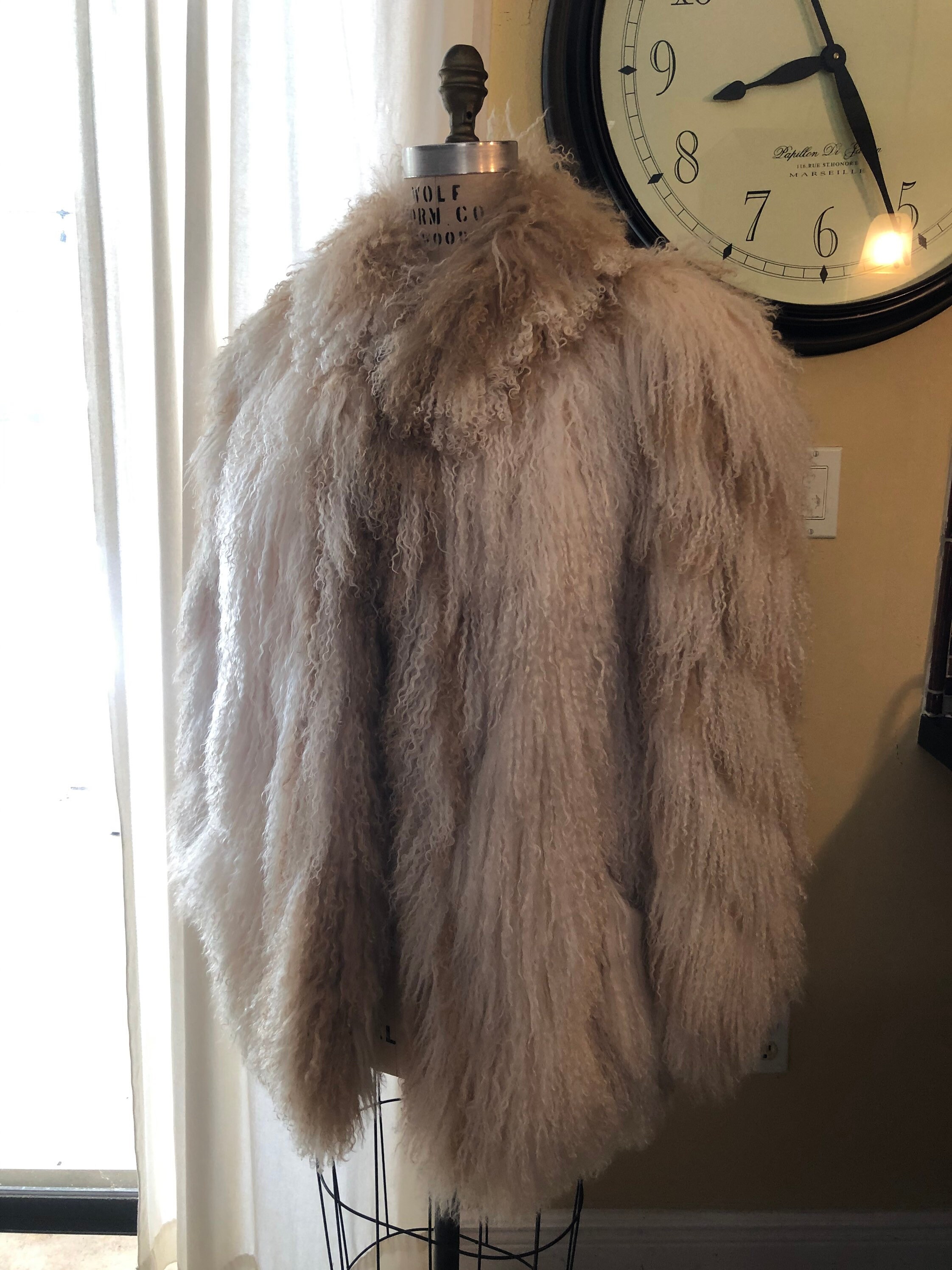 Oscar De La Renta Miss O Vintage Mongolian Fur Coat Lilac - Etsy