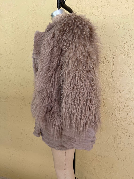 Vintage Mongolian Fur Coat Shaggy Fur Coat Glam R… - image 6