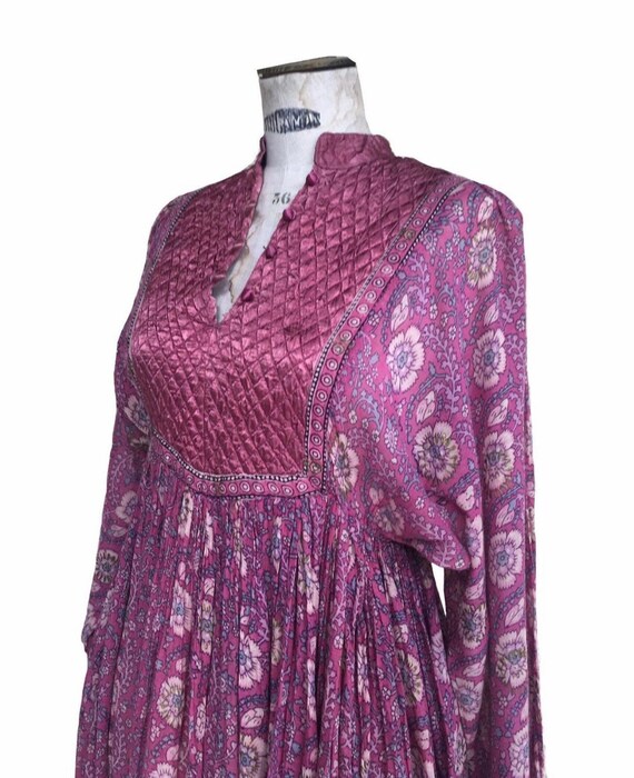 ADINI Dress Vintage 70s Indian Dress Midi Dress P… - image 6