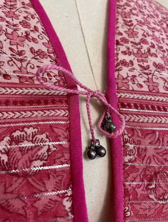 Vintage 70s Indian Barbie Pink Sheer Gauze Cotton… - image 8