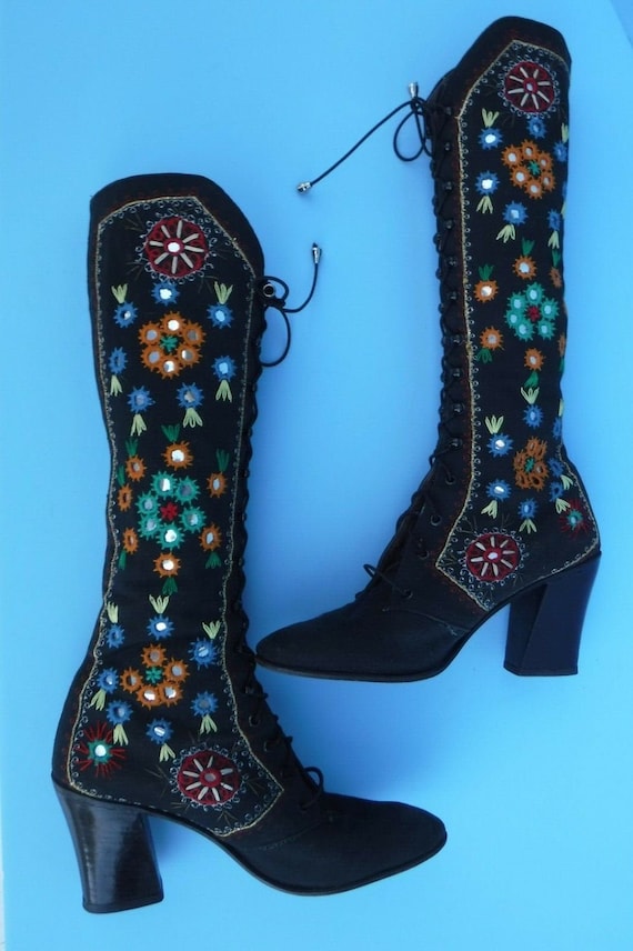 Vintage 60s 70s Jerry Edouard Embroidered Beaded F