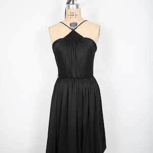80s 90s Vintage Black Dress Bubble Hem Beaded Party Dress Evening Dress