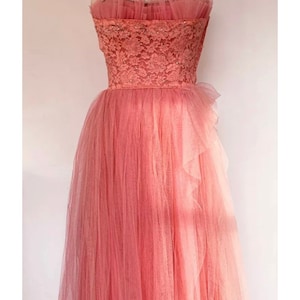 Vintage Barbie Pink Dress Summer 50s 60s Summer Party Dress Barbiecore Party Garden Party Tulle