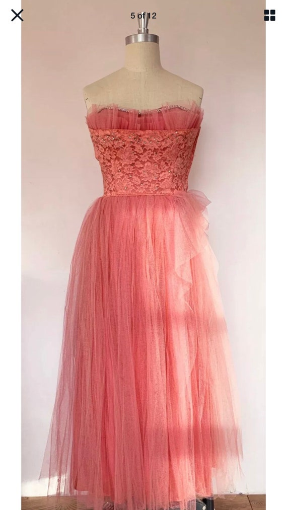 Vintage Barbie Pink Dress Summer 50s 60s Summer P… - image 1