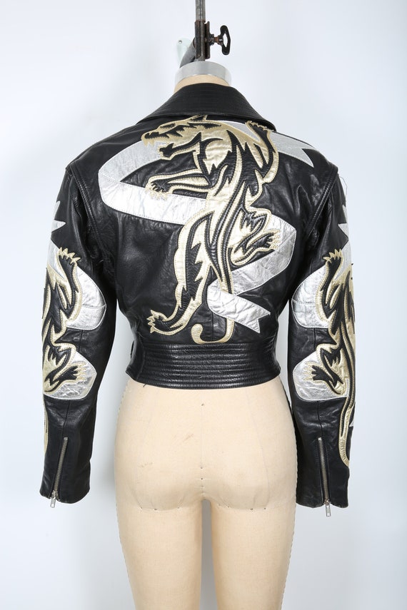 North Beach Leather Black Motorcycle Jacket with … - image 1