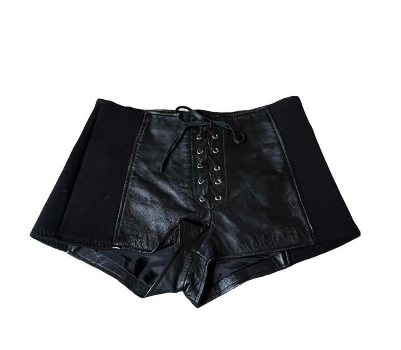 faux leather lace up booties