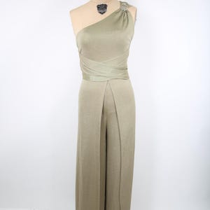 70s Vintage Gold Metallic Jumpsuit, Studio 54 Vibes Disco Party Evening Formal