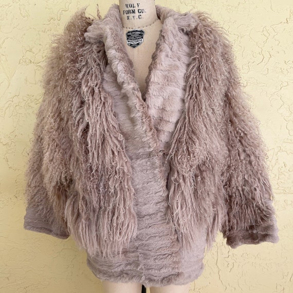 Vintage Mongolian Fur Coat Shaggy Fur Coat Glam R… - image 2