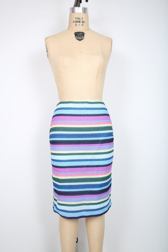 80s 90s Vintage Rainbow Skirt Summer