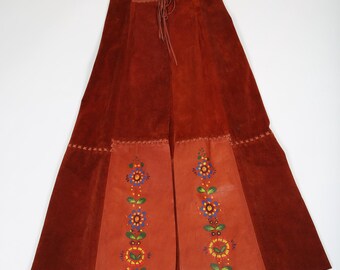 ヴィンテージ char チャー レザー スカート ヒッピー 70s ボヘミアン