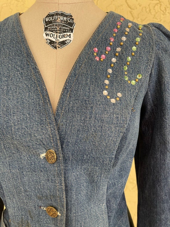 LOVE MELODY Jacket Denim Patchwork Jacket Coat De… - image 7