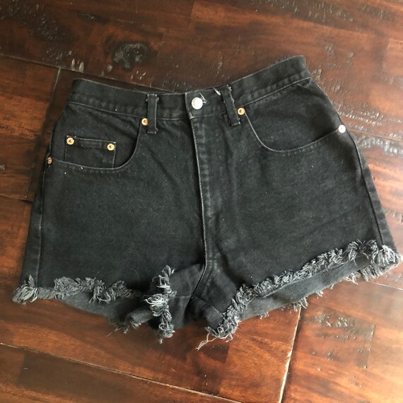 Vintage Black Denim Cut off Shorts High Waisted High Rise Mom - Etsy Canada