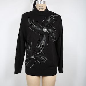 Vintage Black Embellished & Beaded Sweater